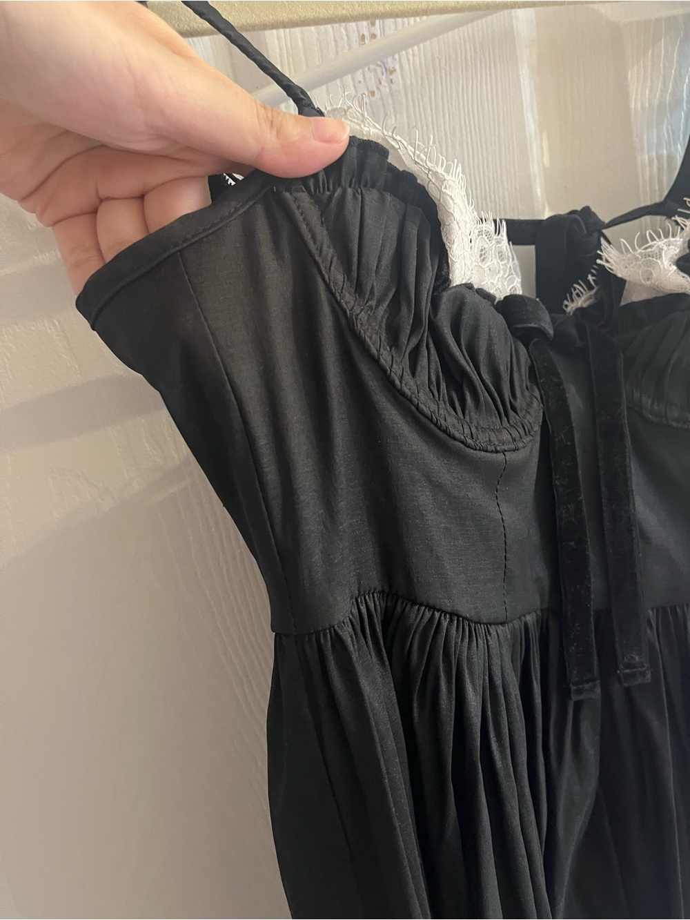 For Love and Lemons Midi Maxi Dress Doris Black Lace Bustier size XS - Picture 5 of 11